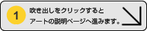 吹き出しをクリックするとアートの説明ページへ進みます。